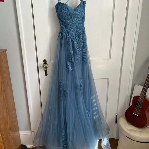 Beautiful Blue Prom Dress by Bliss Gowns - Picture 4 of 15